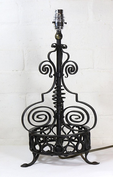 Antique French Wrought Iron Table Lamp