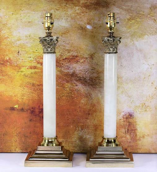 Vintage marble table lamps